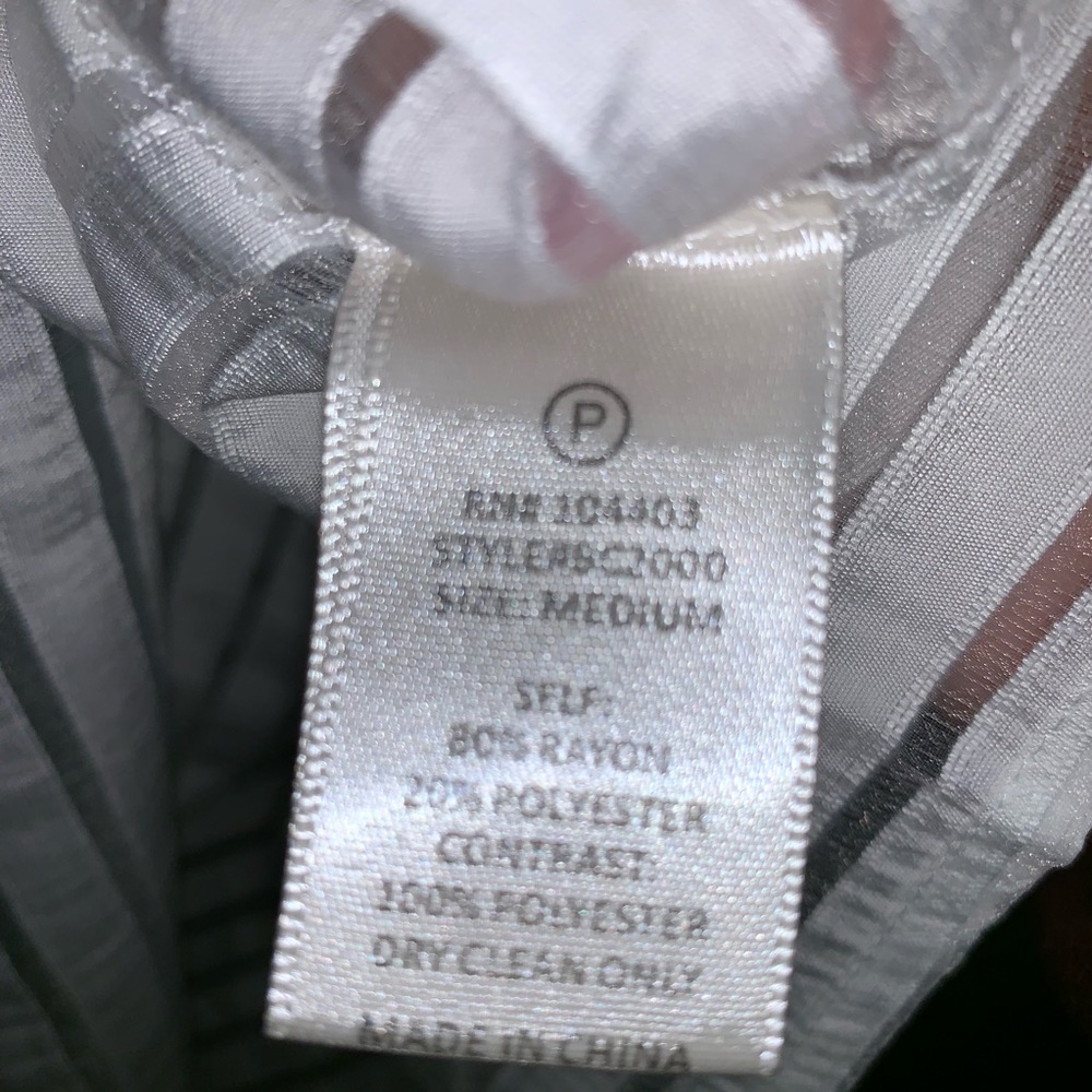 JOA White M Sheer Short Sleeve Shirt - Picture 4 of 5